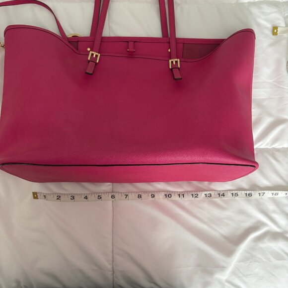 Michael Kors Jet Set Travel Leather Tote Fuschia Pink - Picture 11 of 14